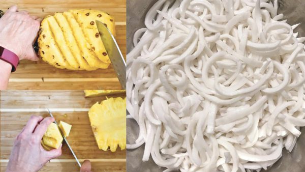 Sơ chế dừa và dứa
