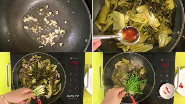 Hoàn thành bao tử cá xào cải chua