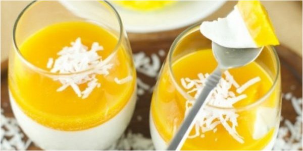 Món panna cotta xoài thơm ngon mát lạnh