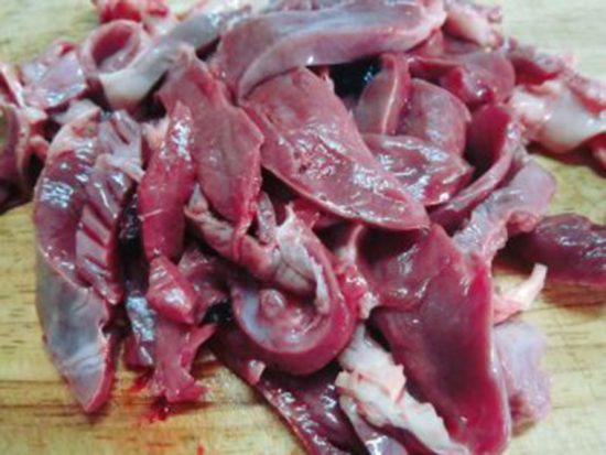 Tim heo thái miếng mỏng