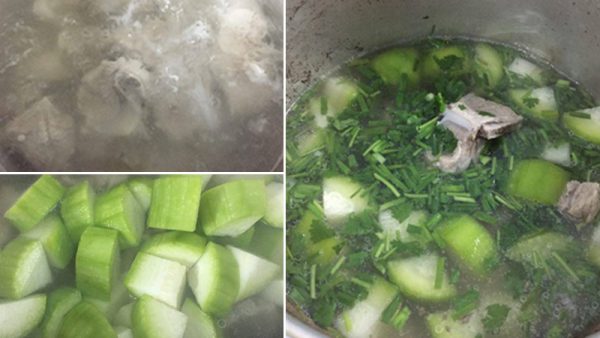 Nấu canh bí đao sườn heo