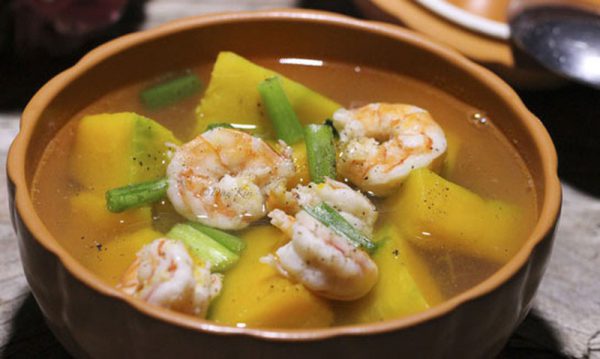 Món canh đu đủ nấu tôm