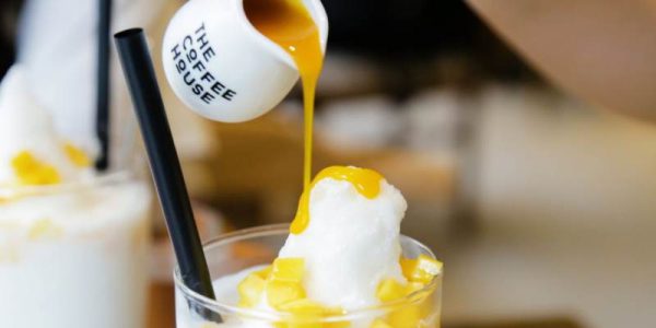 Món dừa xay sốt xoài - chanh dây