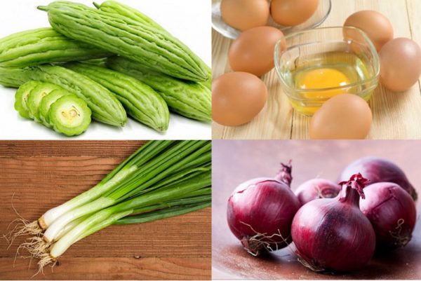 Nguyên liệu làm khổ qua xào trứng