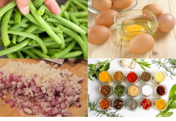Nguyên liệu làm trứng xào đậu đũa