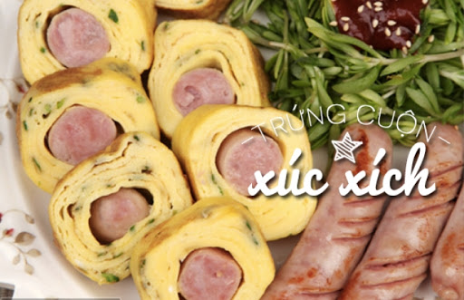 Món trứng cuộn xúc xích đẹp mắt khiến bé mê tít