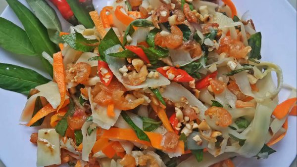 Món gỏi măng trộn tôm khô chua ngọt cực ngon