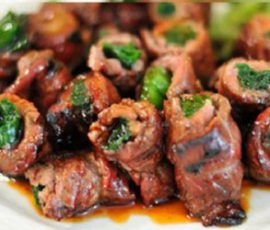 Món bò cuộn hành nướng mềm thơm hấp dẫn
