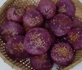 Món bánh khoai lang tím chiên giòn hấp dẫn