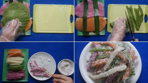 Trình bày và thưởng thức bánh tằm khoai mì