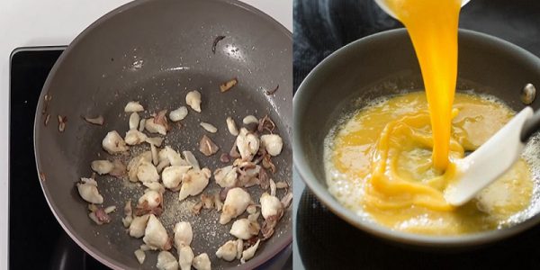Xào trứng và xào thịt cua