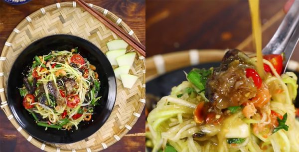 Món gỏi đu đủ ba khía mang vị ngon đặc trưng