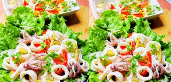 Món gỏi mực tươi xoài xanh chống ngán tại nhà