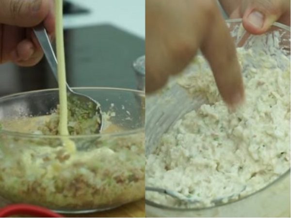 Cho các nguyên liệu vào tô trộn đều