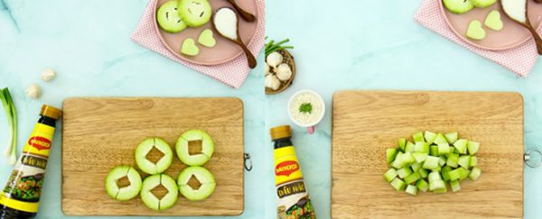 Bí đao cắt vuông hình hạt lựu