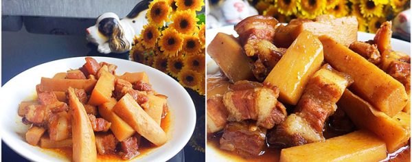 Món thịt kho măng tươi thơm ngon ngọt vị