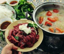 Món lẩu trâu nhúng mẻ ngon tuyệt hấp dẫn