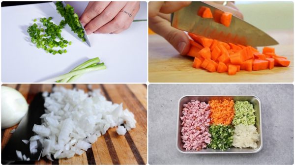 Sơ chế phần rau củ