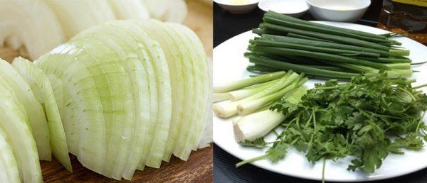 Sơ chế hành ngò