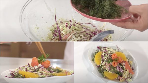 Món salad cá hồi rong nho ngon miệng giàu dưỡng chất