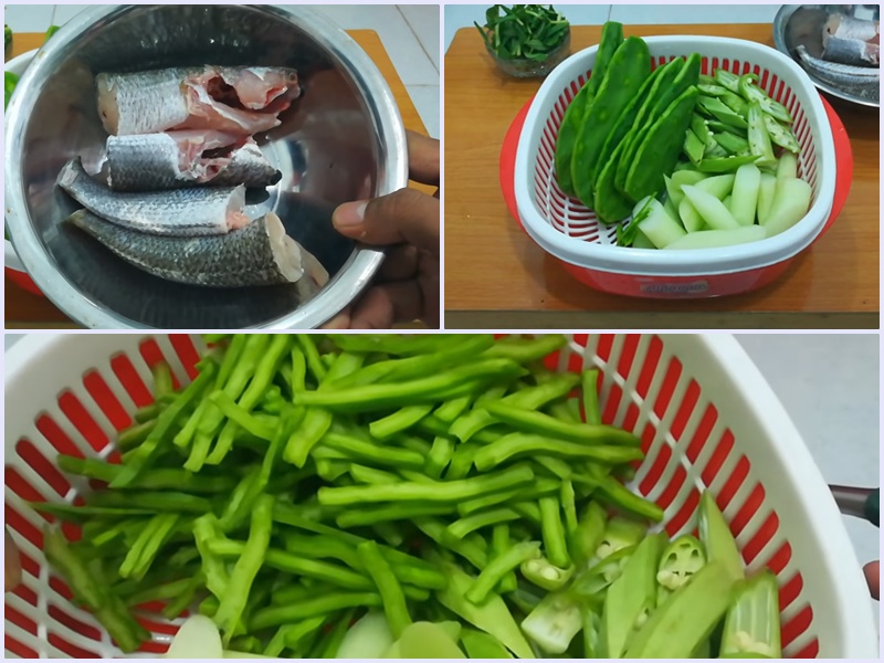 Chuẩn bị phần nguyên liệu nấu canh
