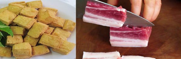 Sơ chế thịt và đậu hũ