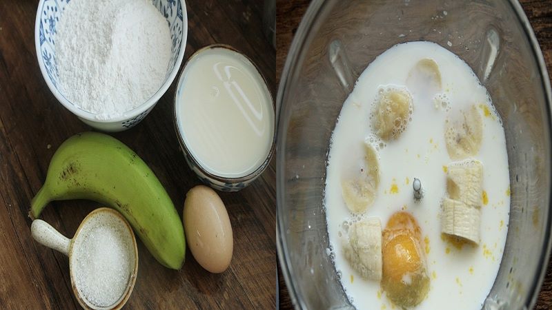 Cho các nguyên liệu vào máy xay nhuyễn