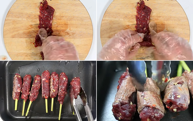 Nướng thịt bò với sả