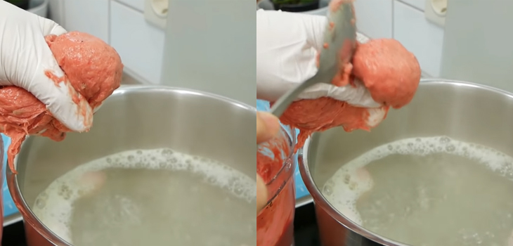 Tạo hình bò viên thành hình tròn
