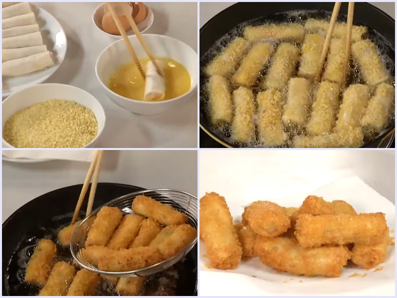 Chiên chả giò