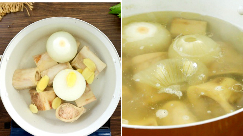 Hầm xương bò lấy nước dùng