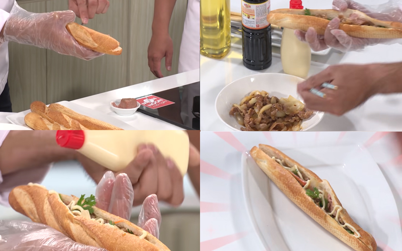 Làm bánh mì que thịt cay