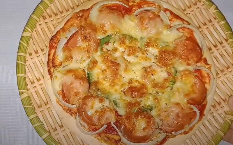 Món bánh pizza bằng nồi chiên không dầu cực đơn giản