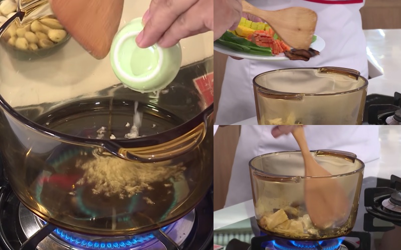 Xào tàu hủ ky và nấm