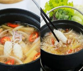 Món lẩu mực nhúng giấm giòn dai ngon sần sật