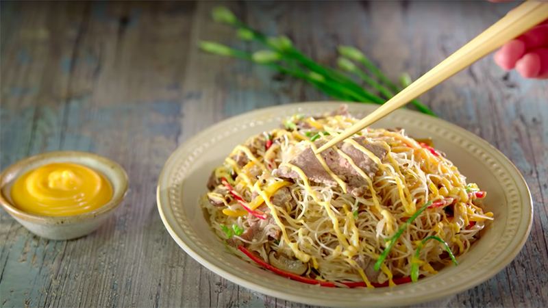 Món bún gạo xào sốt mayonnaise ngon lạ miệng