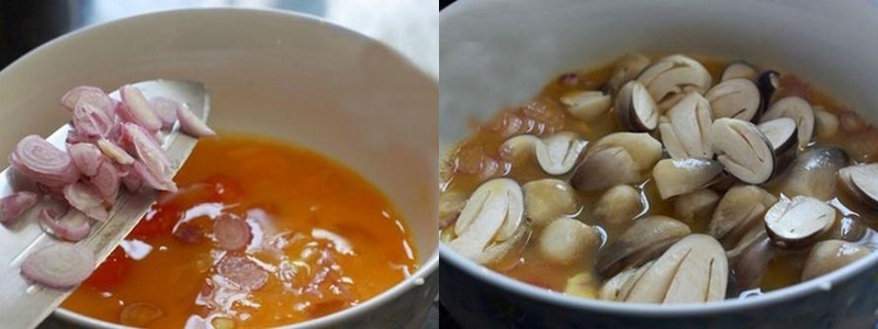 Hấp nấm rơm trứng muối