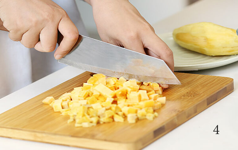 Khoai lang cắt hạt lựu