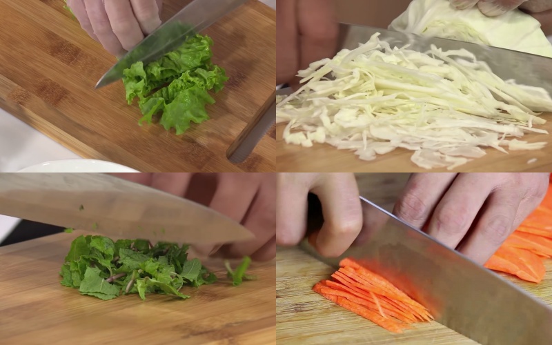 Sơ chế các nguyên liệu rau củ