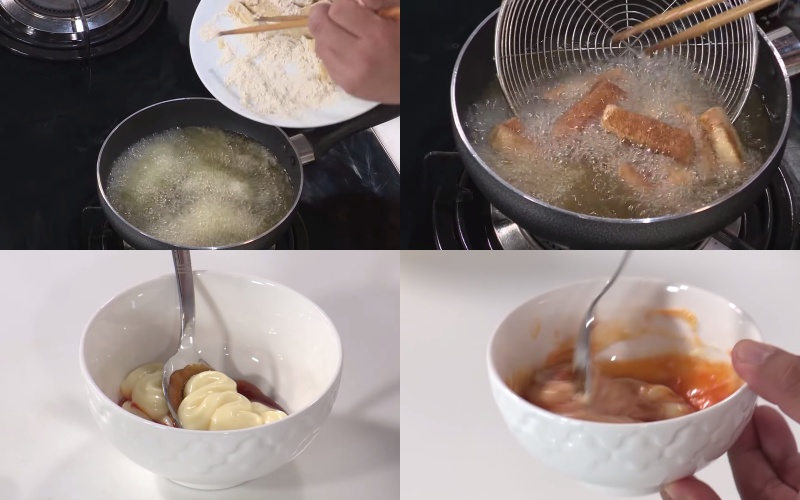 Chiên đậu hũ và làm sốt