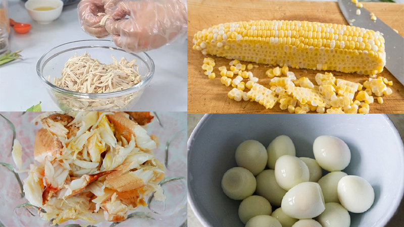 Tách hạt bắp, xé thịt gà, tách thịt cua, bóc vỏ trứng cút