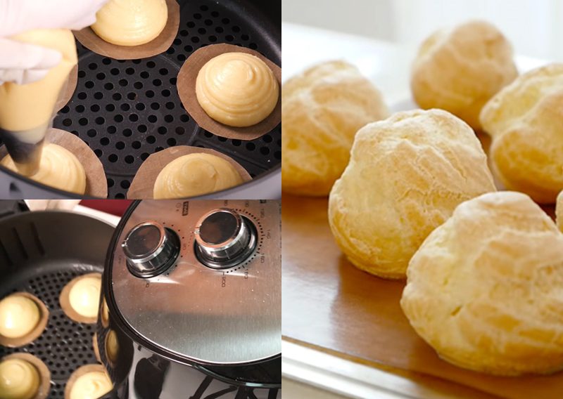 Nặn phần bột vào giấy nến rồi đem nướng chín