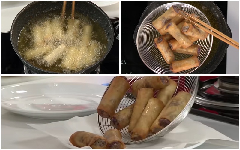 Chiên chả giò