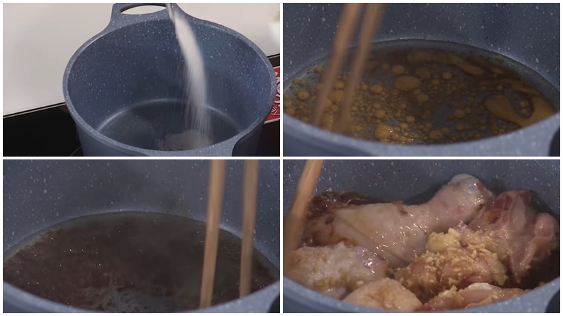 Kho gà và nấm