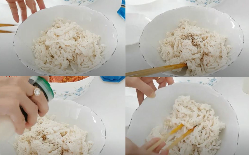 Ướp mỡ chải cùng các gia vị