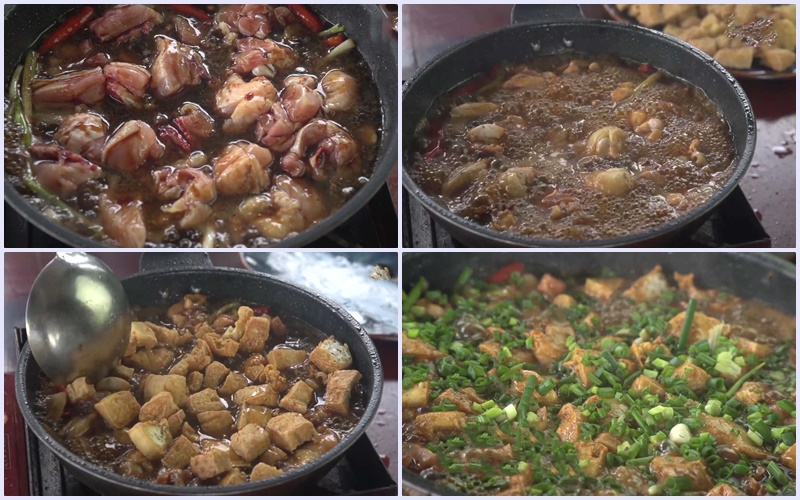 Kho gà cùng đậu hũ với sốt nước tương