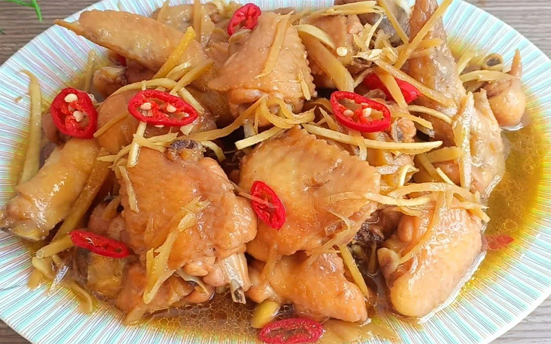 Món gà ram gừng thơm ngon đậm vị