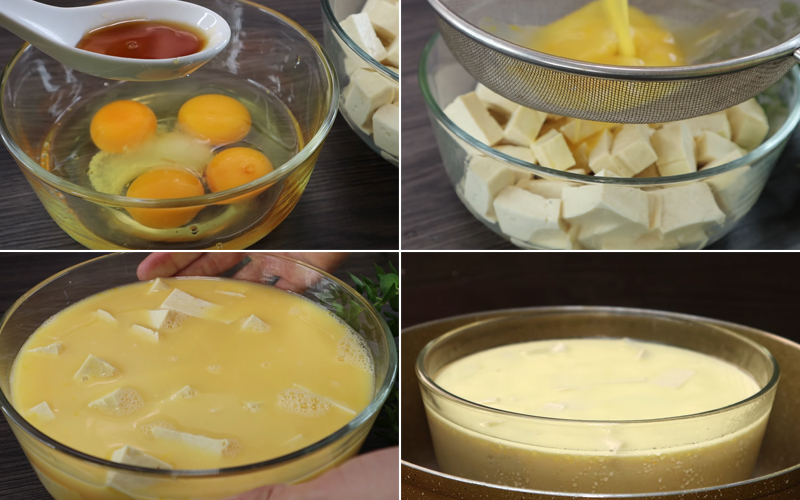 Hấp trứng đậu hũ
