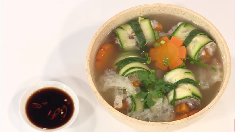 Món canh bóng cuộn bí ngòi ngon ngọt thanh mát