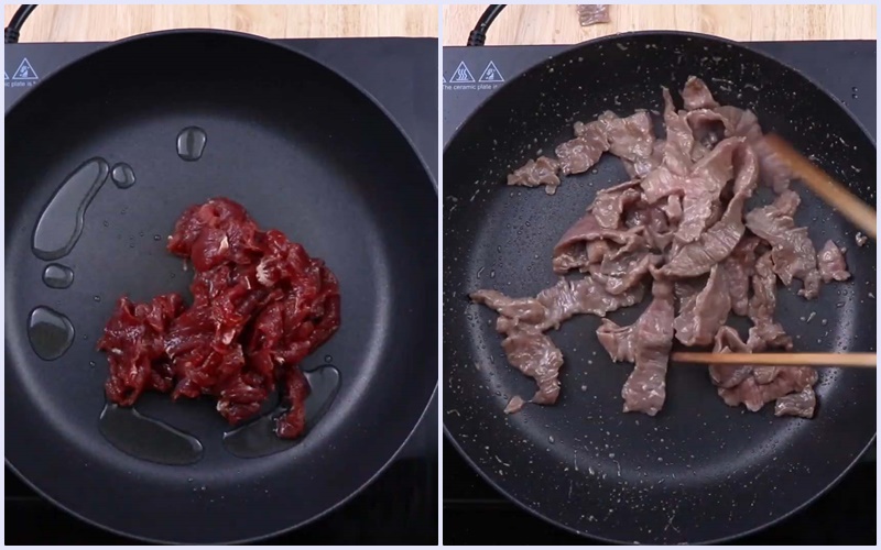 Xào thịt bò